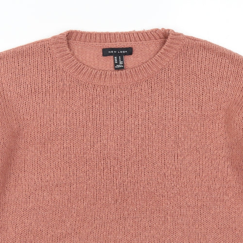 New Look Womens Pink  Knit Pullover Jumper Size S