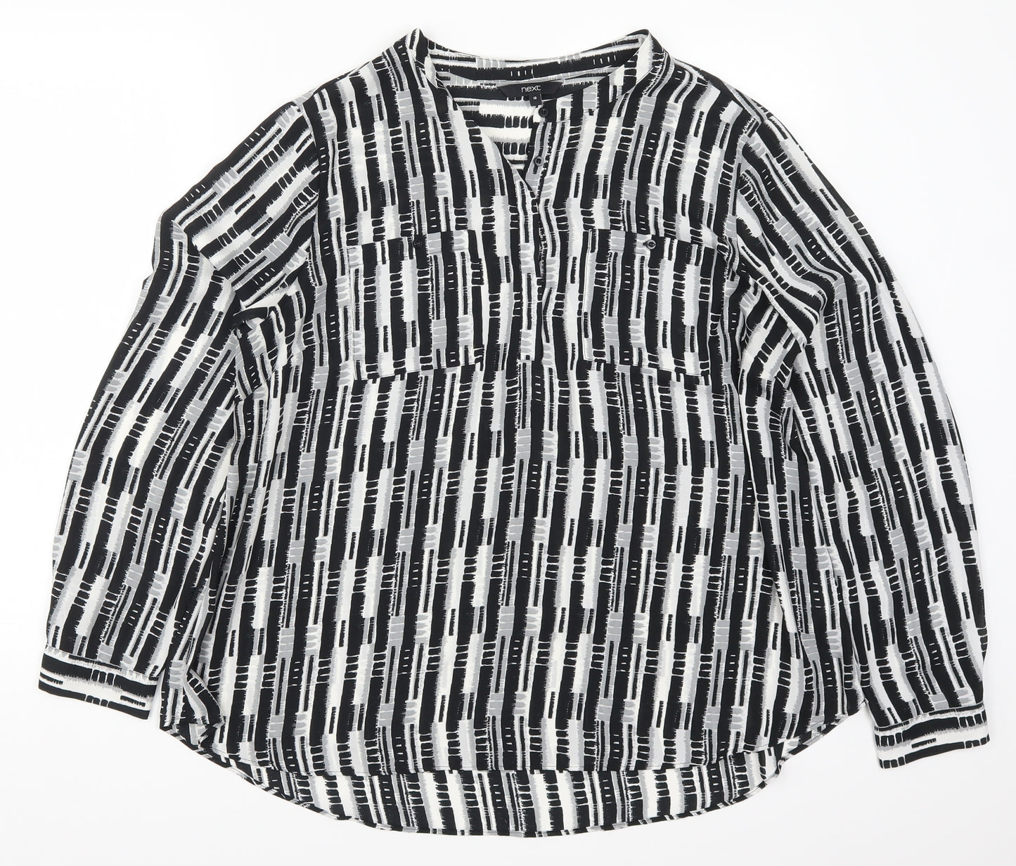 NEXT Womens Grey Geometric  Basic Blouse Size 16
