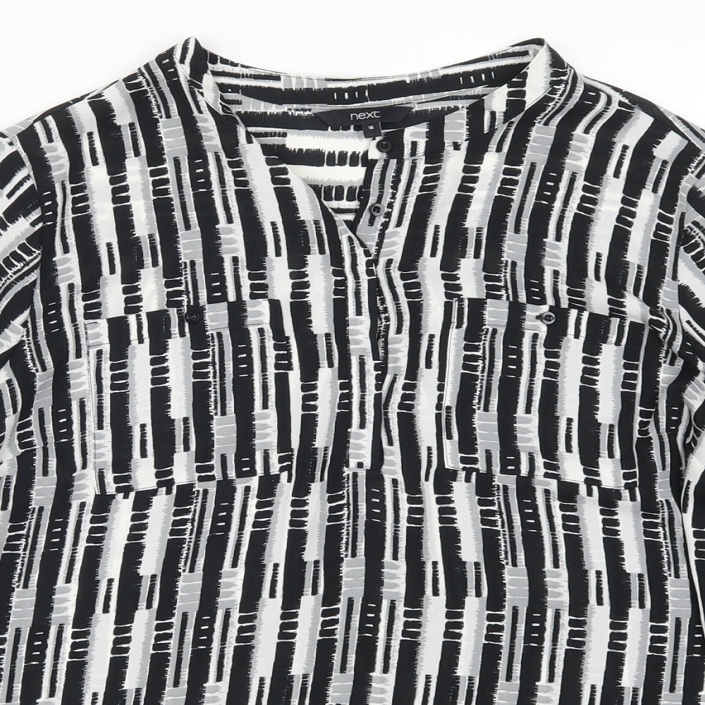 NEXT Womens Grey Geometric  Basic Blouse Size 16