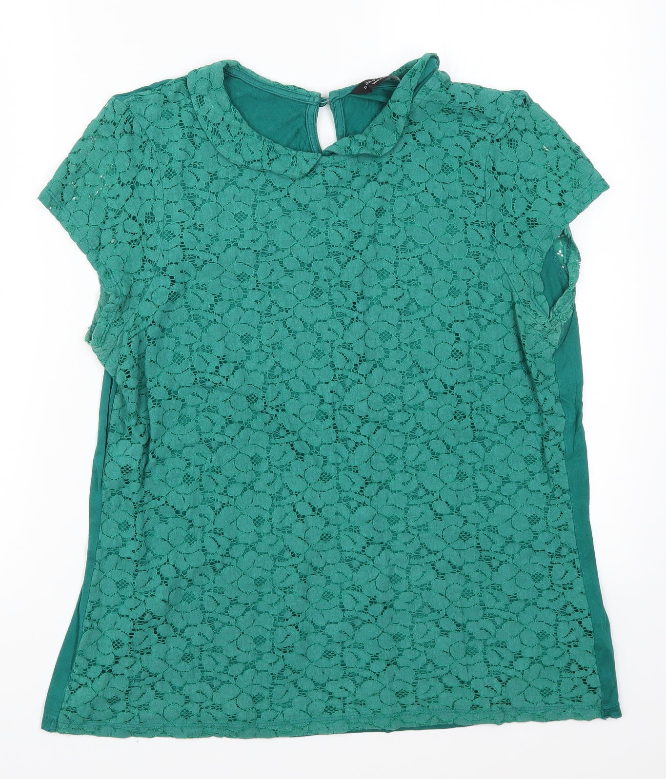 Dorothy Perkins Womens Green  Lace Basic T-Shirt Size 16