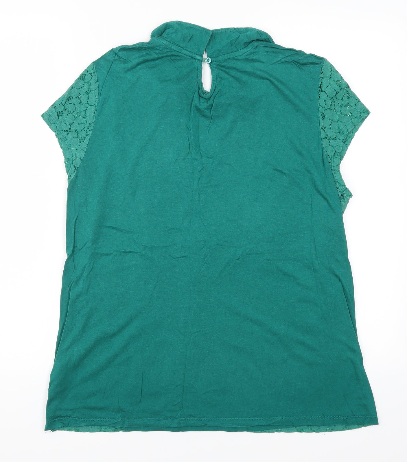 Dorothy Perkins Womens Green  Lace Basic T-Shirt Size 16