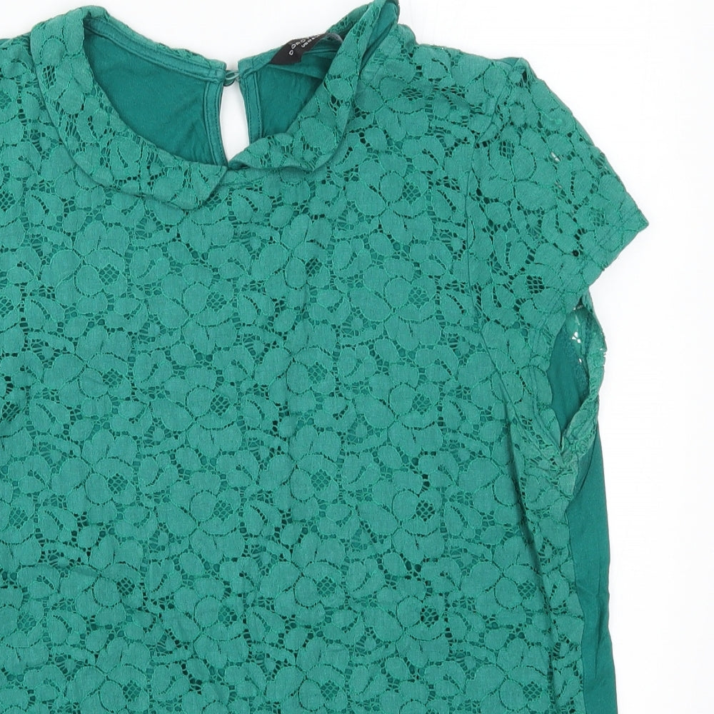 Dorothy Perkins Womens Green  Lace Basic T-Shirt Size 16