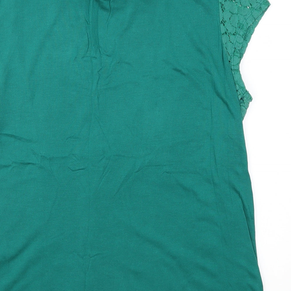 Dorothy Perkins Womens Green  Lace Basic T-Shirt Size 16