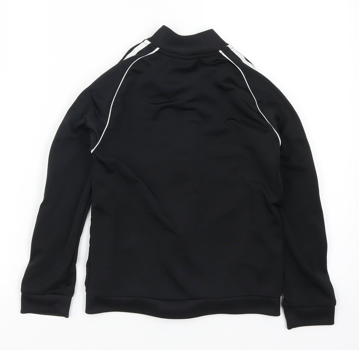 adidas Boys Black Striped  Full Zip Sweatshirt Size 7-8 Years