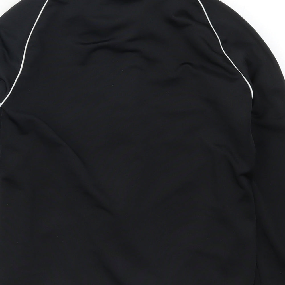 adidas Boys Black Striped  Full Zip Sweatshirt Size 7-8 Years