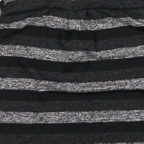 New Collection Womens Black Striped  Full Zip Sweatshirt Size S