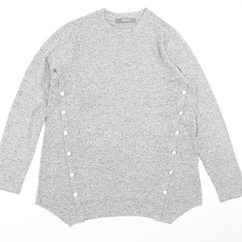 COIN 1804 Womens Grey  Knit Pullover Jumper Size M