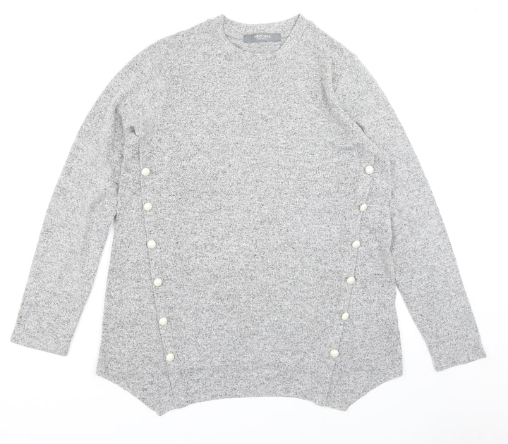 COIN 1804 Womens Grey  Knit Pullover Jumper Size M