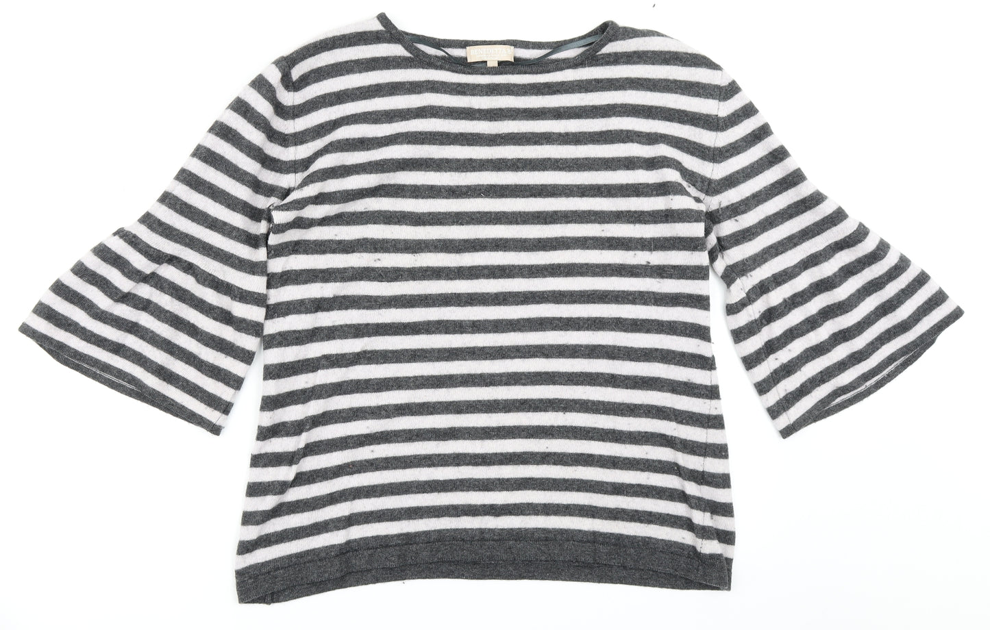 Benedetta B. Womens Grey Striped  Pullover Jumper Size L