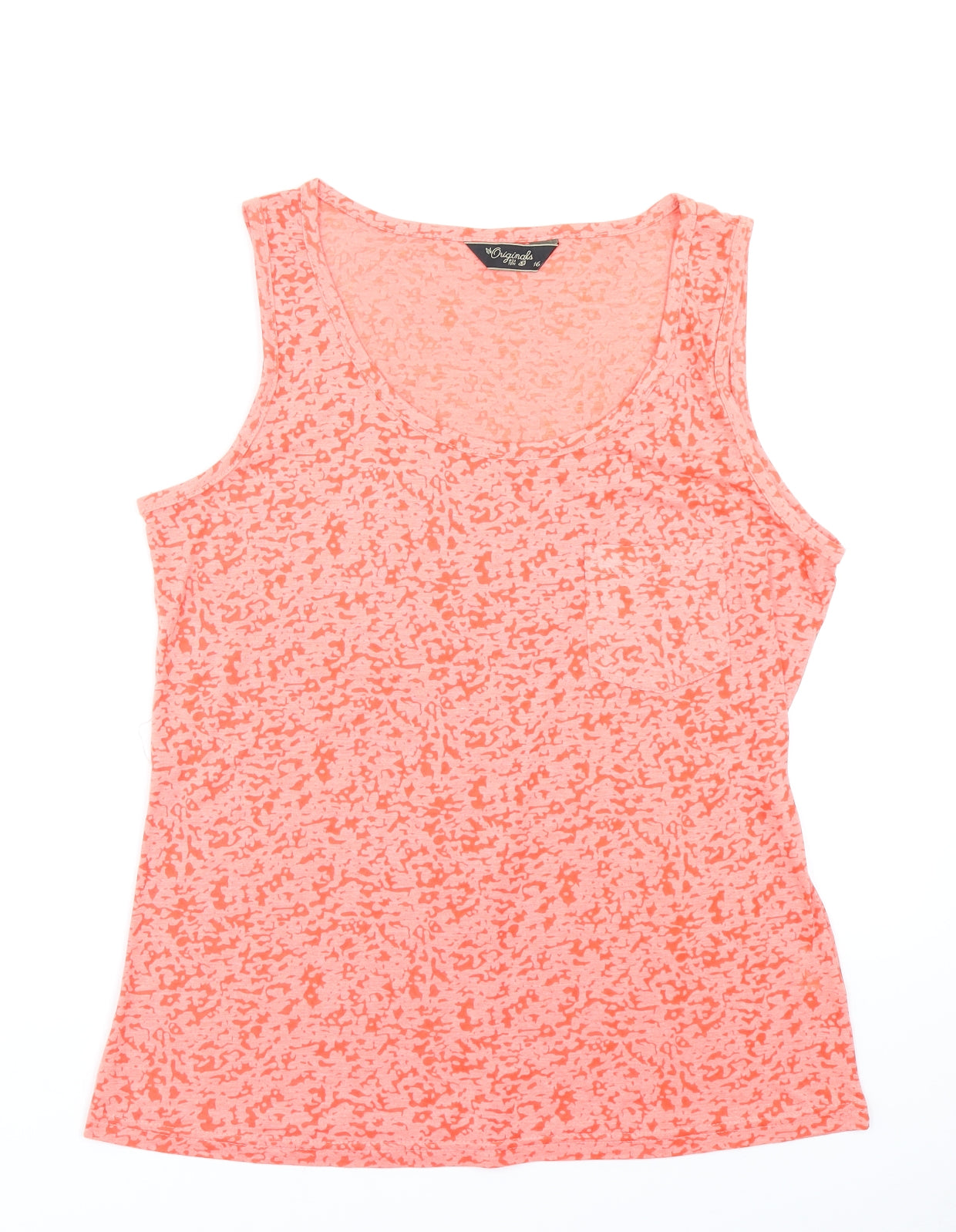 The Originals Womens Red Camouflage  Basic Tank Size 16