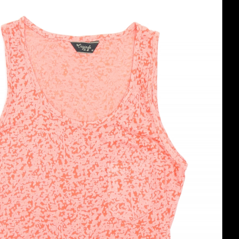 The Originals Womens Red Camouflage  Basic Tank Size 16
