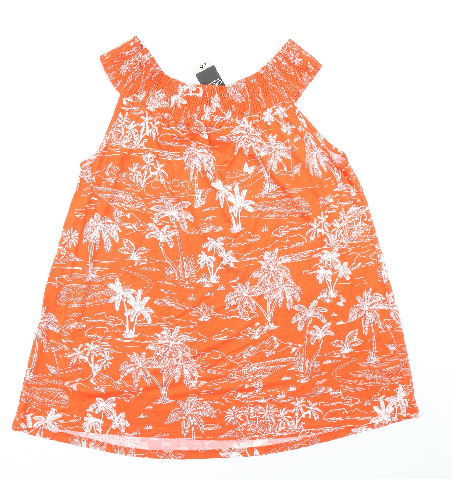 George Womens Orange Floral  Basic T-Shirt Size 18