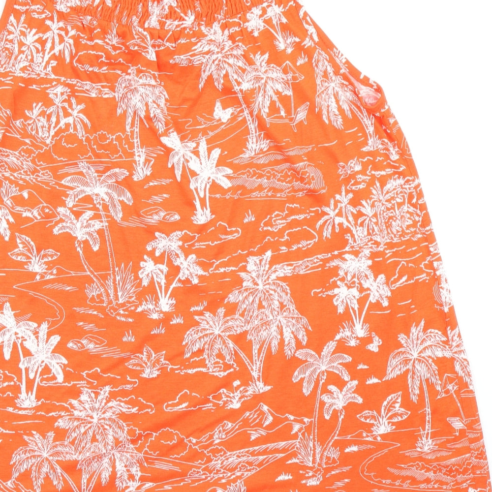 George Womens Orange Floral  Basic T-Shirt Size 18