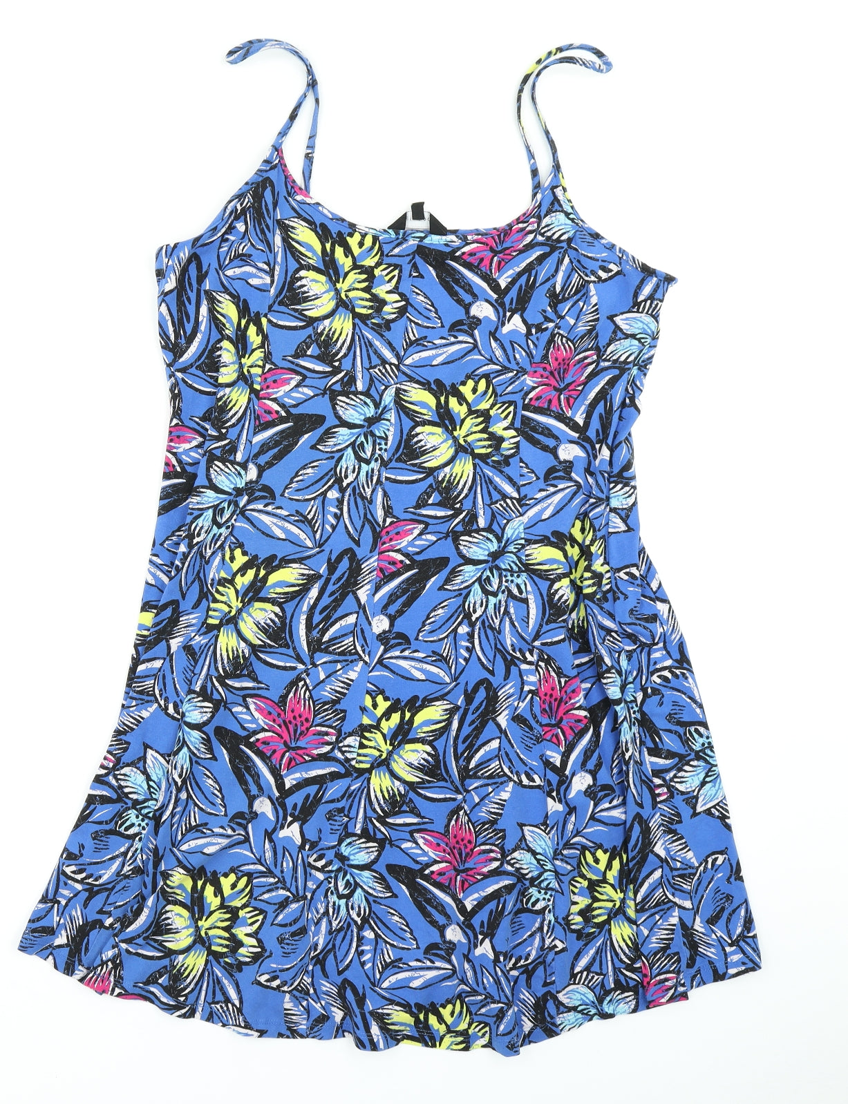 New Look Womens Blue Floral  Skater Dress  Size 18