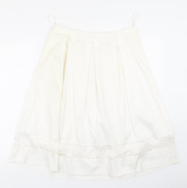 F&F Womens White Pleated Skirt Size 14