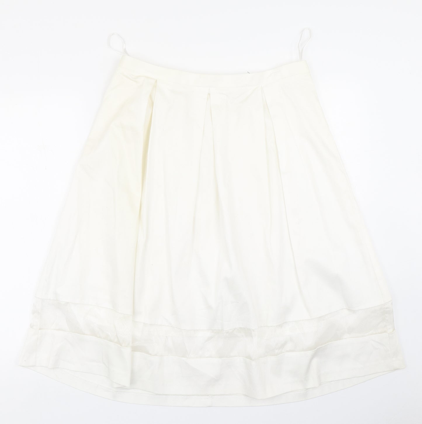 F&F Womens White   Pleated Skirt Size 14