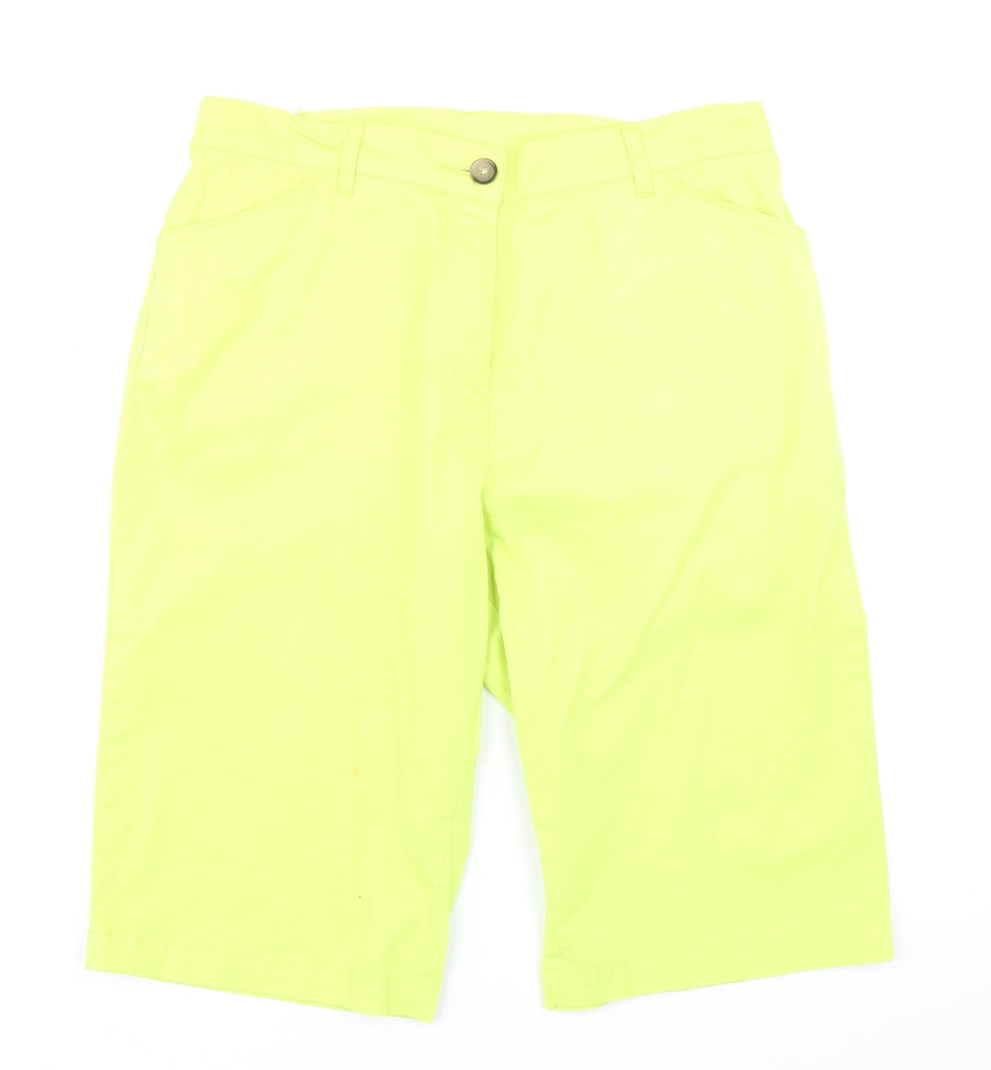 Cotton Traders Womens Yellow   Chino Shorts Size 14