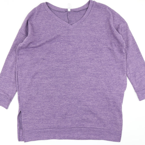 Zenana Outfitters Womens Purple   Pullover Sweatshirt Size 2XL