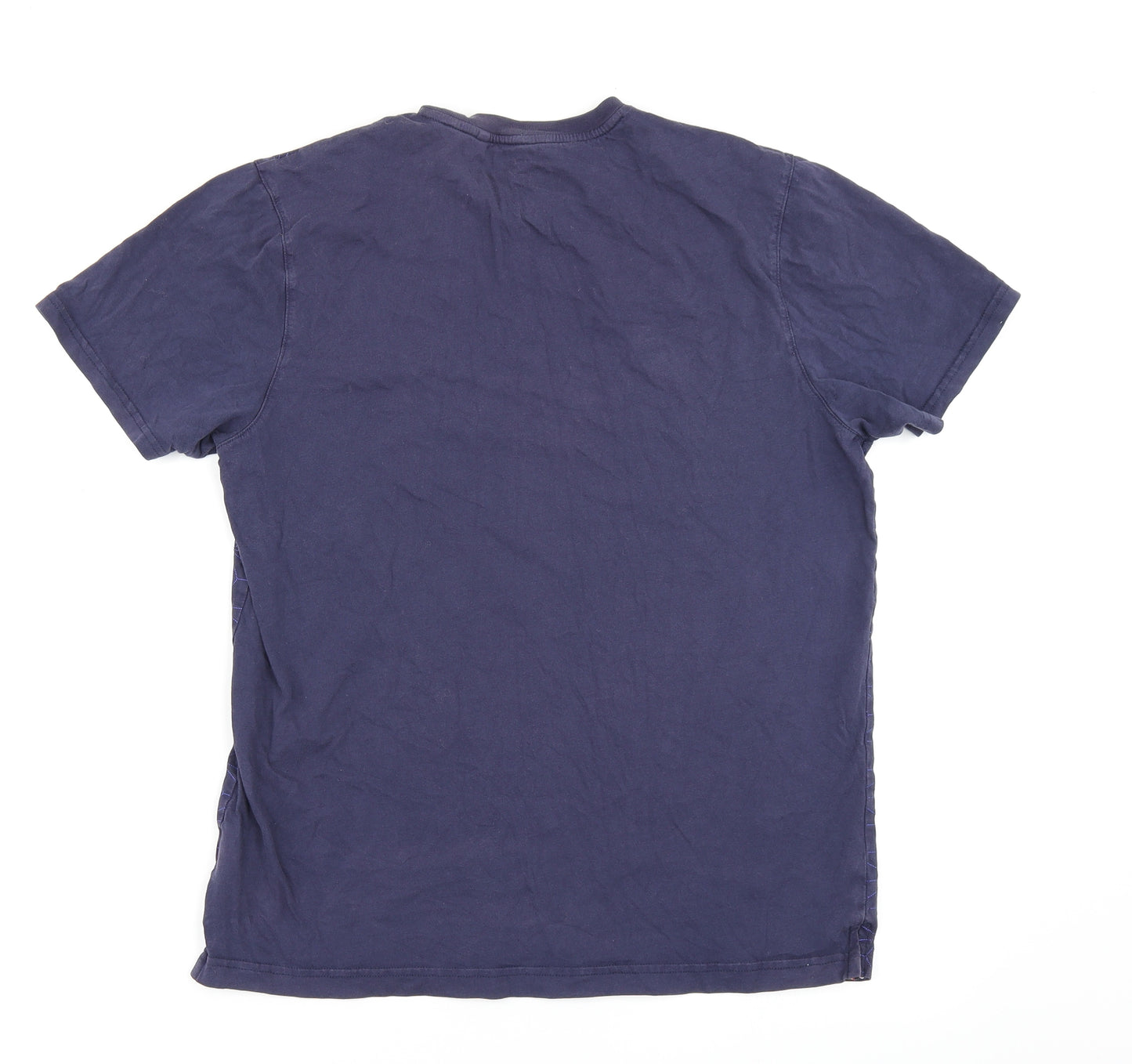 Luke Mens Blue Geometric   T-Shirt Size L