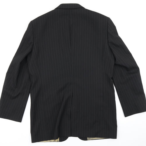 Ben Sherman Mens Black Striped  Jacket Blazer Size 38