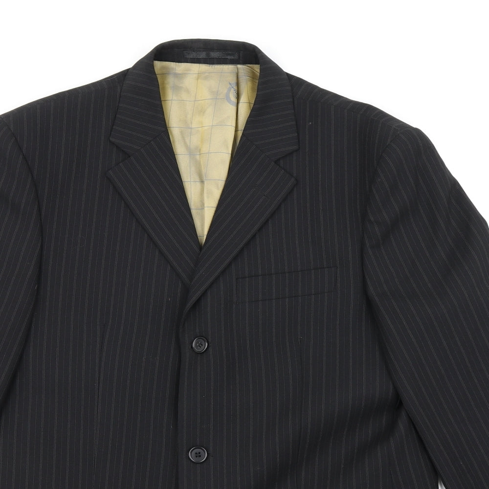 Ben Sherman Mens Black Striped  Jacket Blazer Size 38