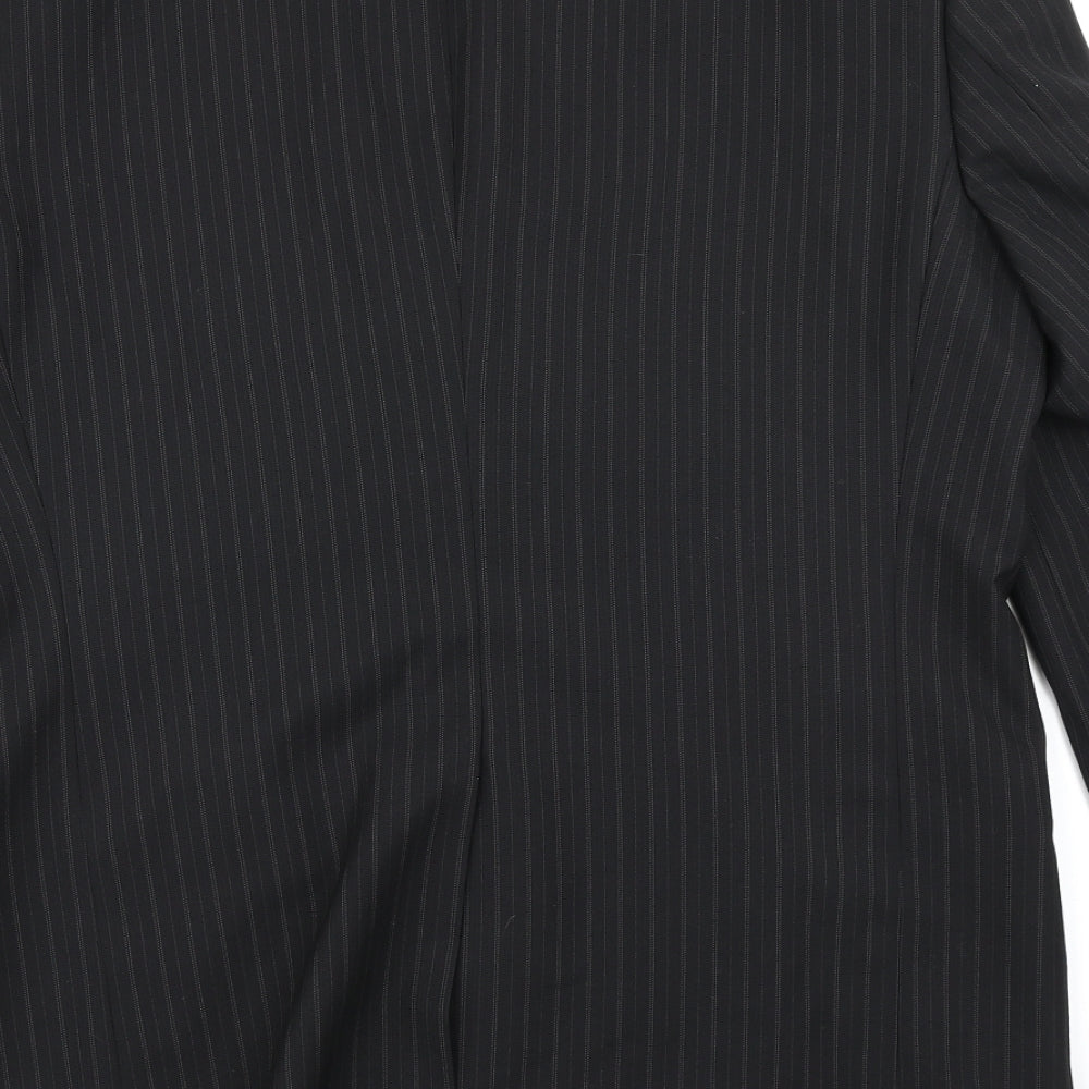 Ben Sherman Mens Black Striped  Jacket Blazer Size 38