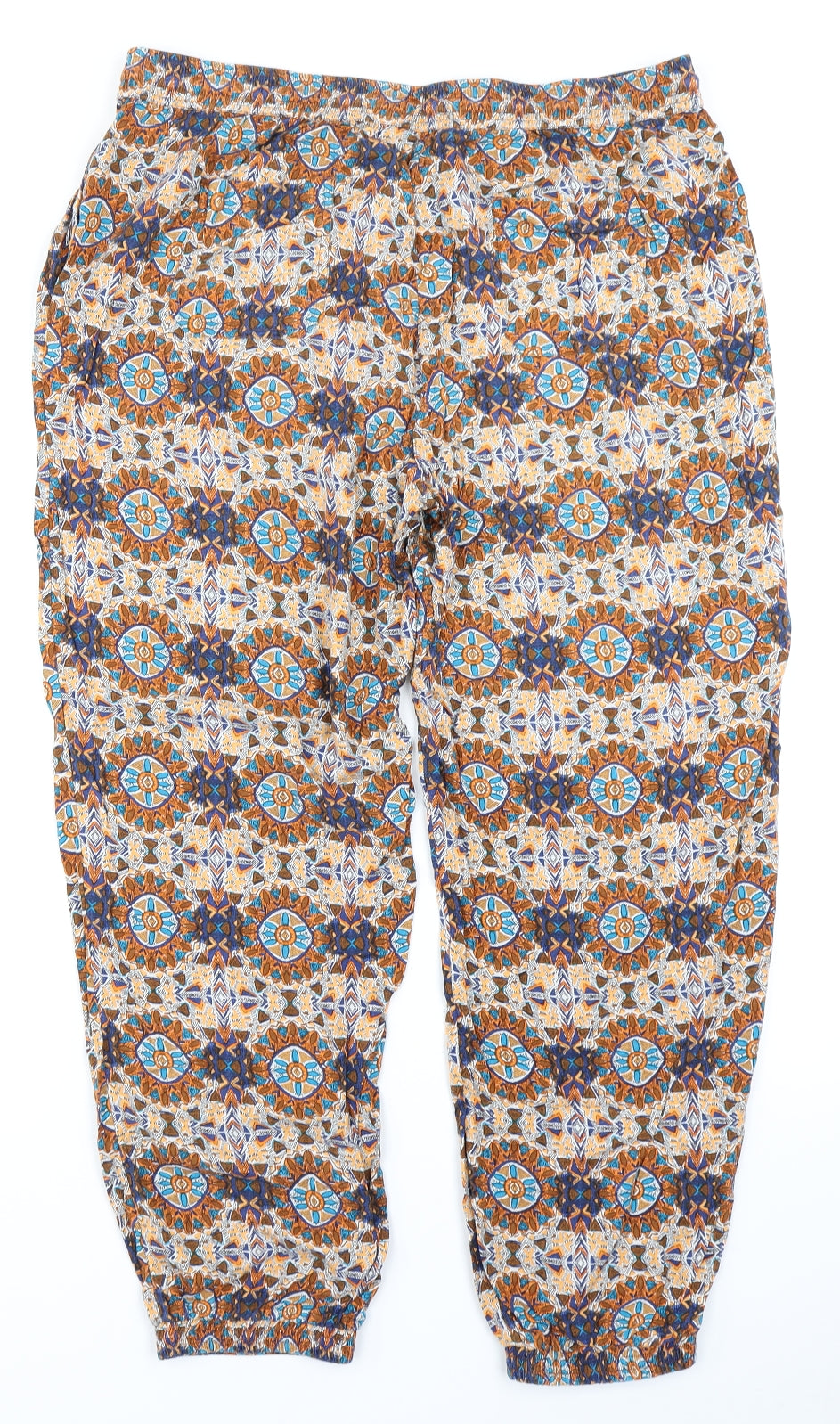 Fatface Womens Brown Paisley  Harem Trousers Size 16 L23 in