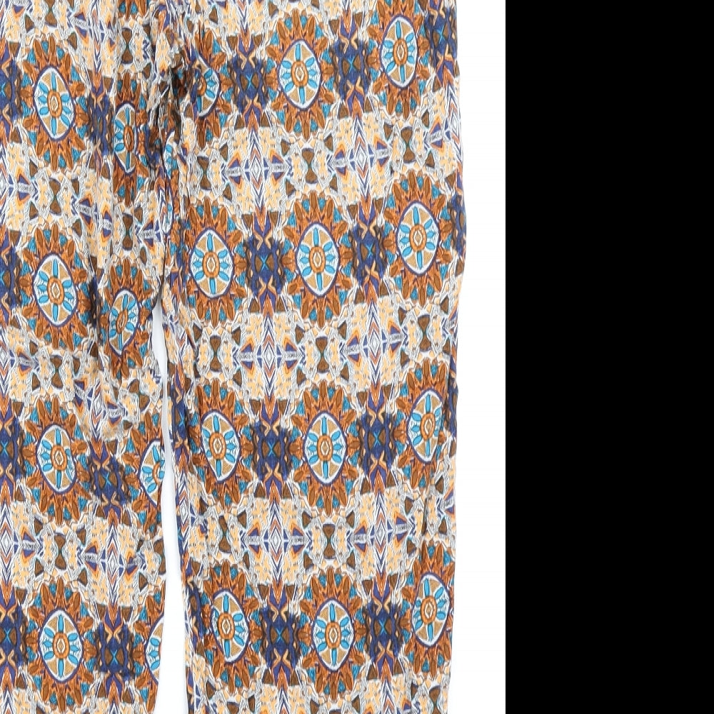 Fatface Womens Brown Paisley  Harem Trousers Size 16 L23 in