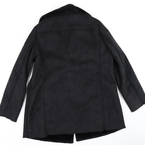 David Emanuel Womens Black   Overcoat Coat Size 18