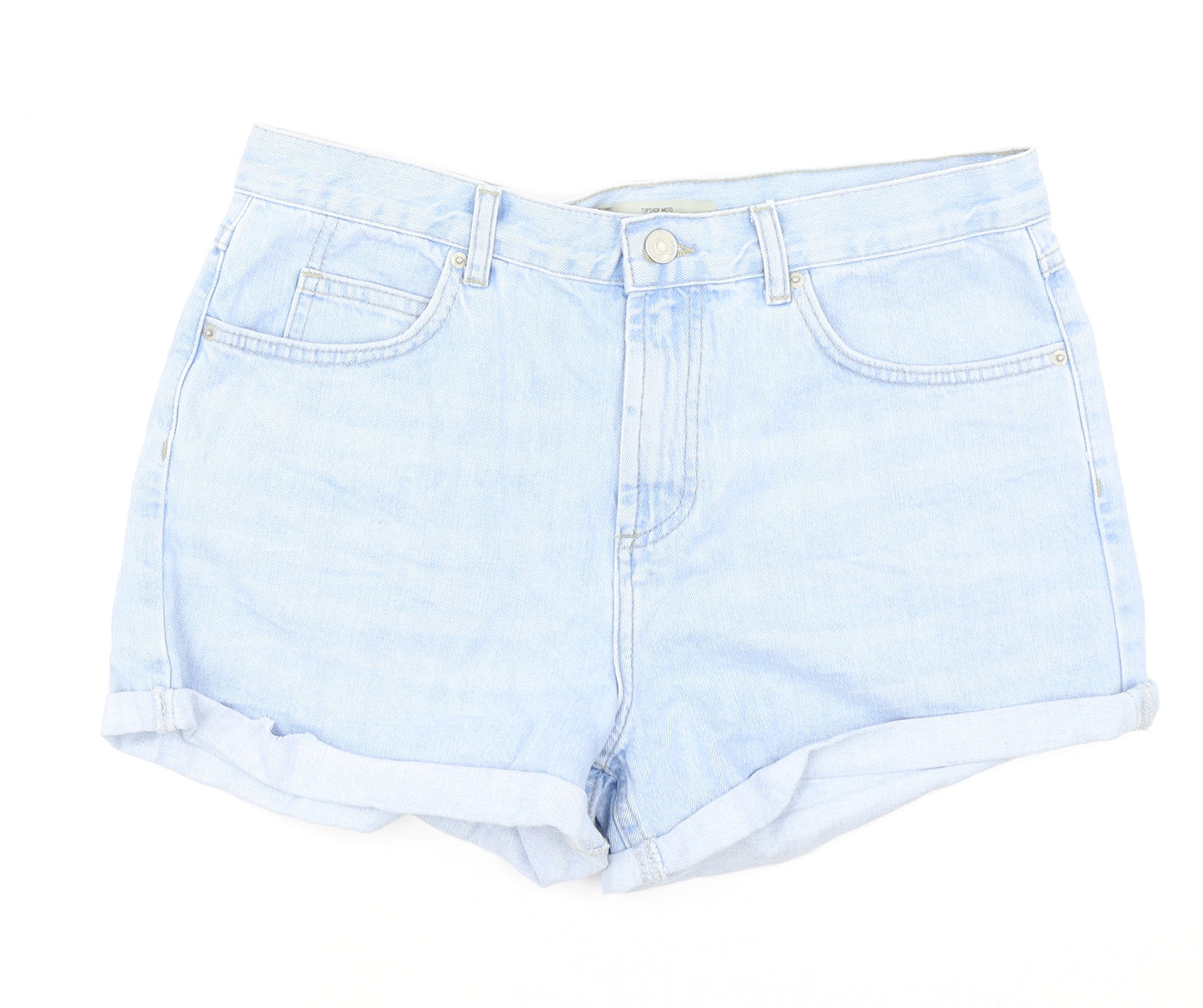 Topshop Womens Blue  Denim Hot Pants Shorts Size 12