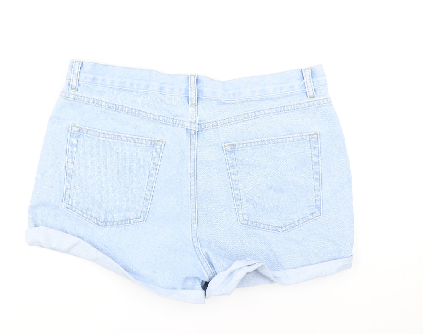 Topshop Womens Blue  Denim Hot Pants Shorts Size 12