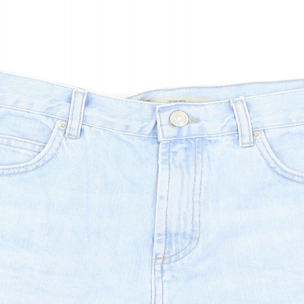 Topshop Womens Blue  Denim Hot Pants Shorts Size 12
