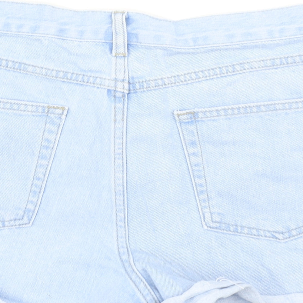 Topshop Womens Blue  Denim Hot Pants Shorts Size 12