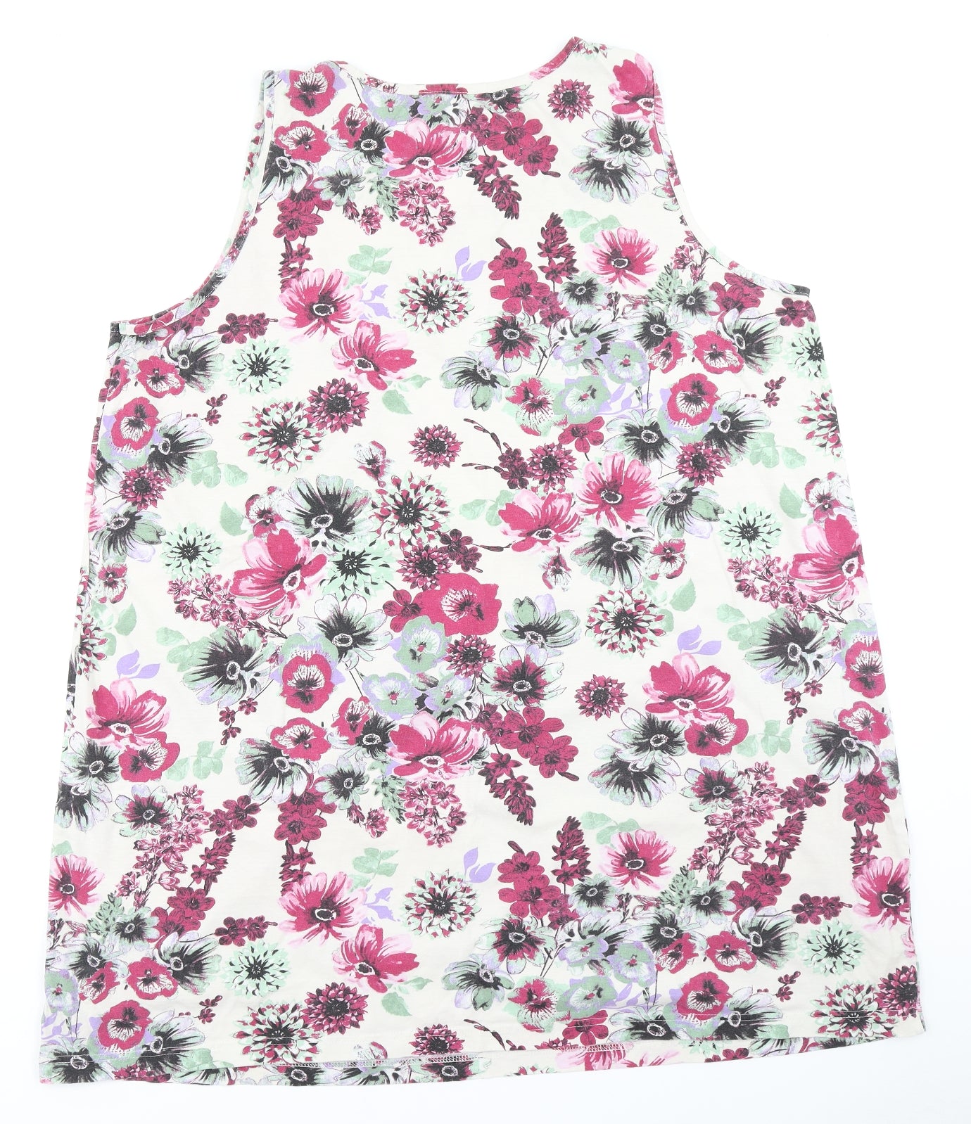 bon prix collection Womens White Floral  Basic Tank Size 2XL
