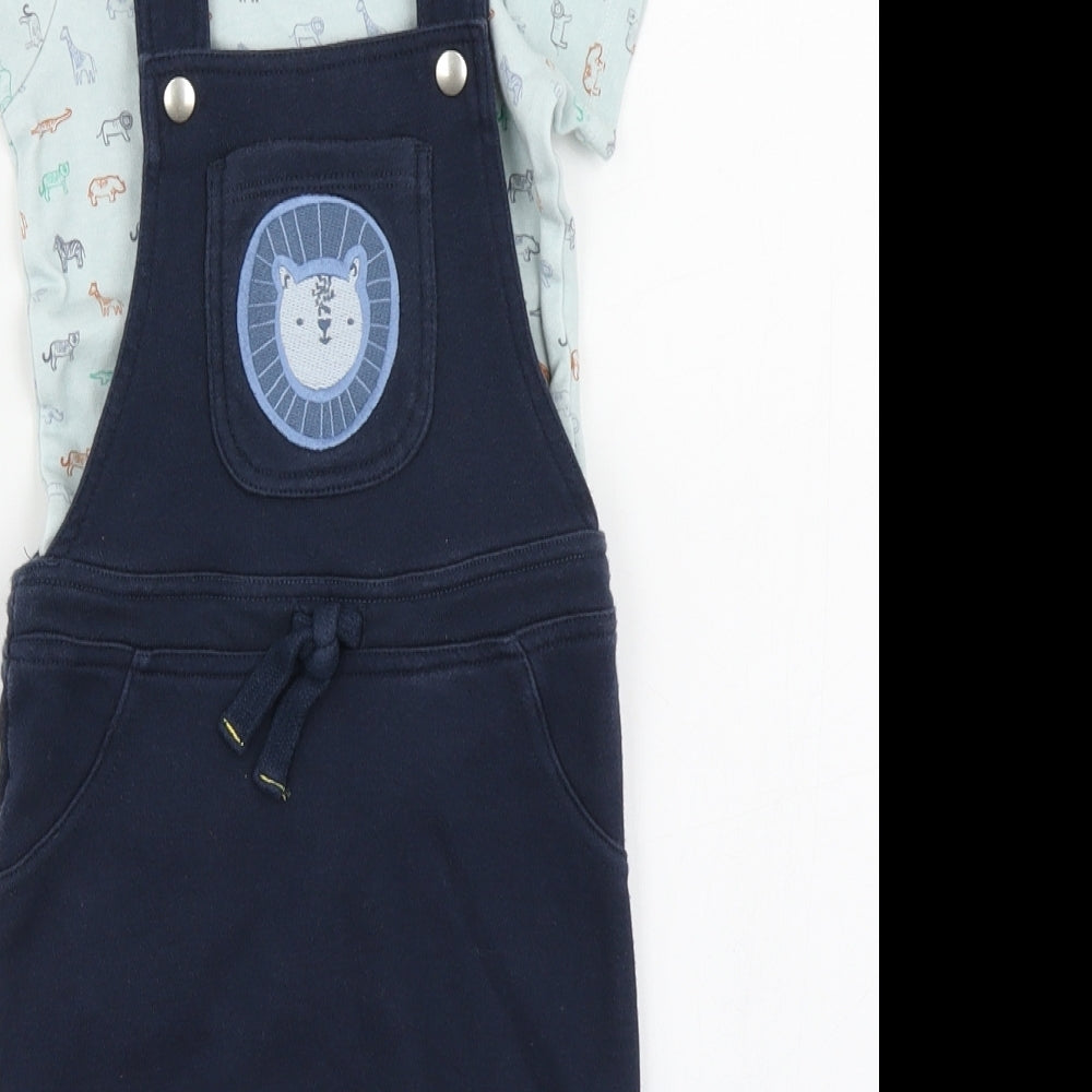 M&Co Boys Blue   Dungaree Outfit/Set Size 9-12 Months
