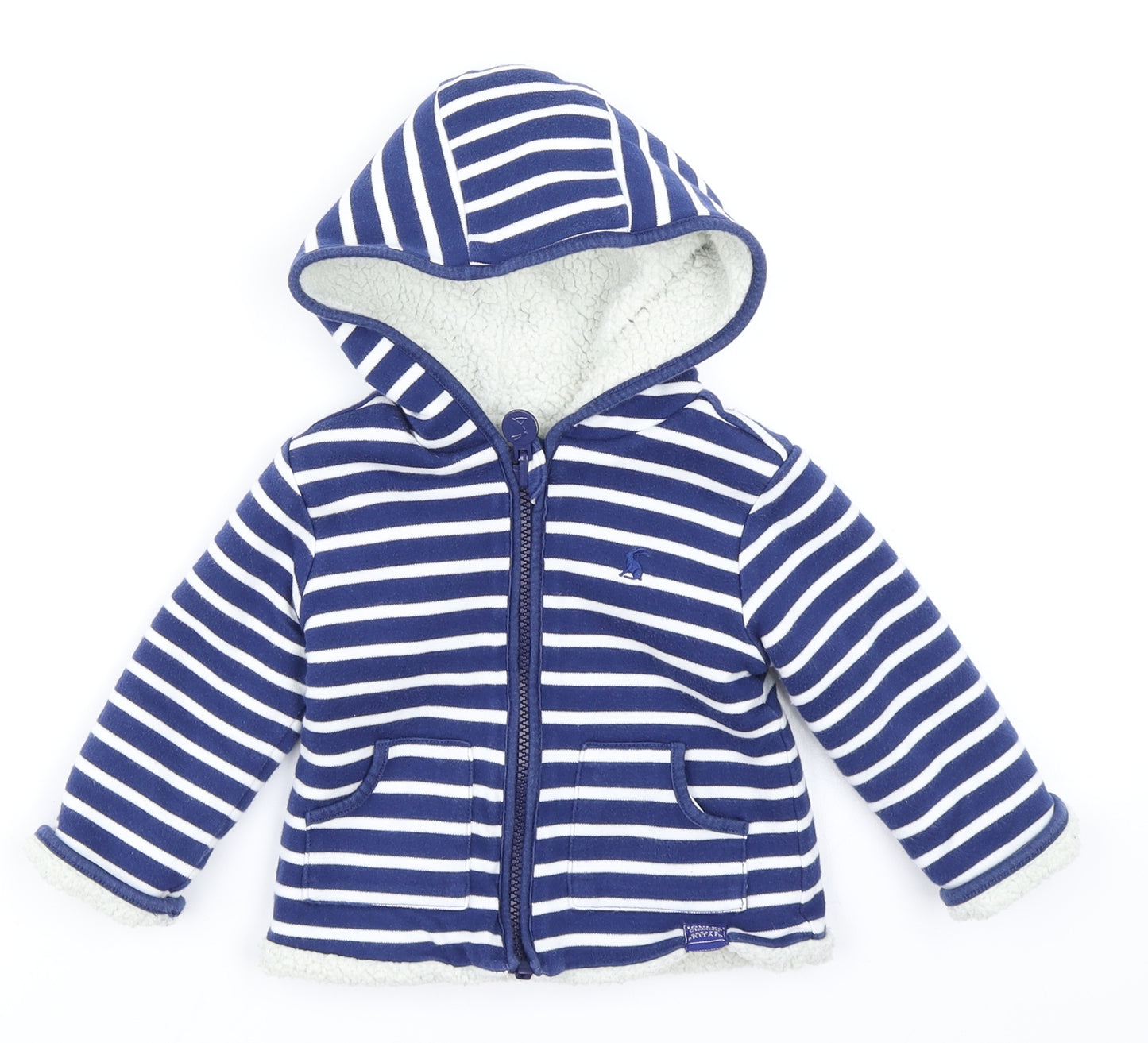 Houles Baby Black Striped Fleece Jacket  Size 6-9 Months