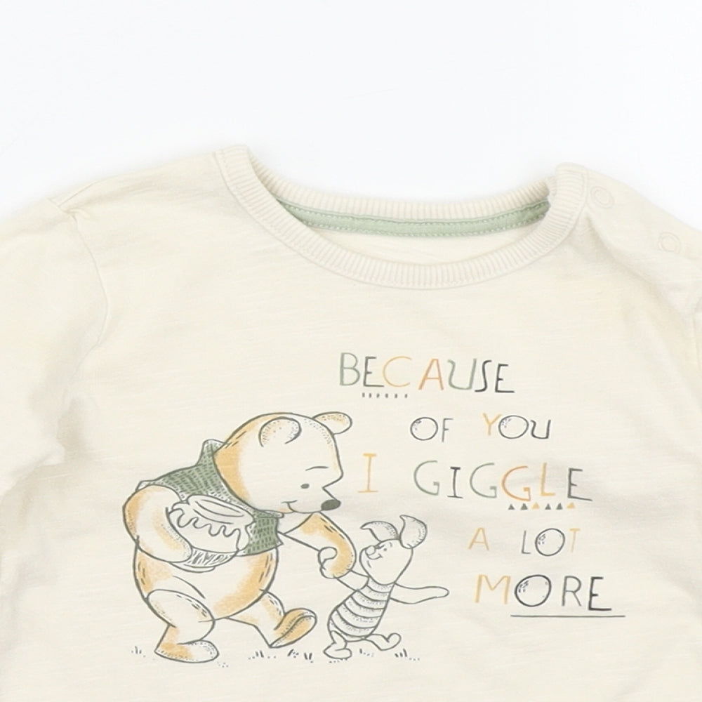 George Baby Beige   Basic T-Shirt Size 9-12 Months  - Winnie The Pooh