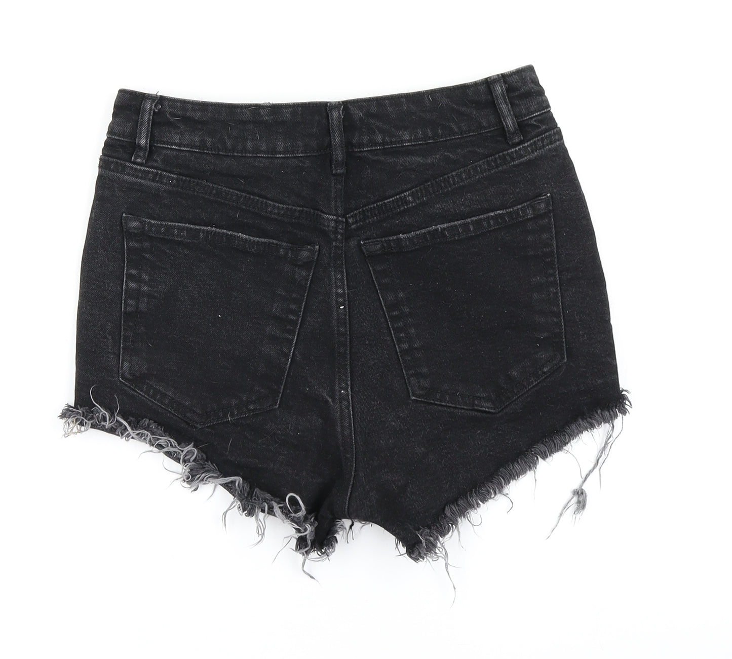 Zara Womens Black  Denim Hot Pants Shorts Size 6