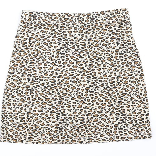 SheIn Womens Brown Animal Print  Bandage Skirt Size XS