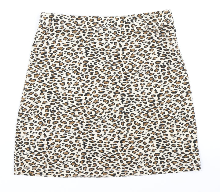 SheIn Womens Brown Animal Print Bandage Skirt Size XS