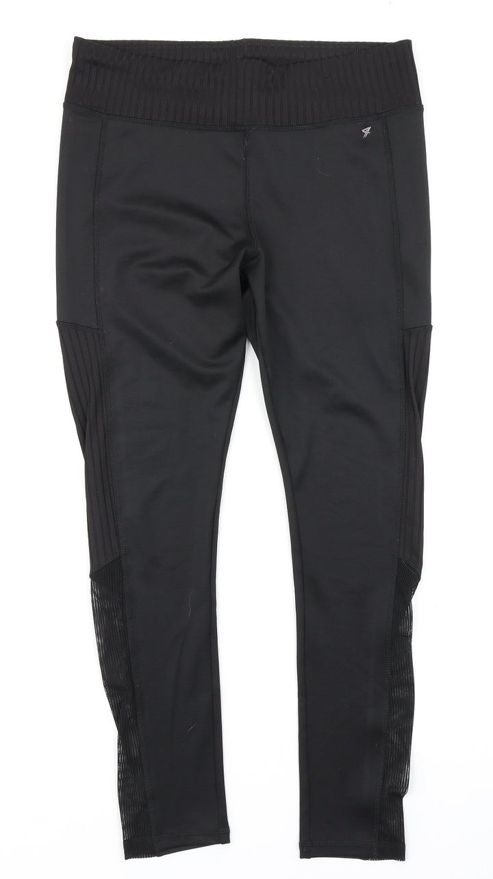 Workout Womens Black Compression Leggings Size S L23 in