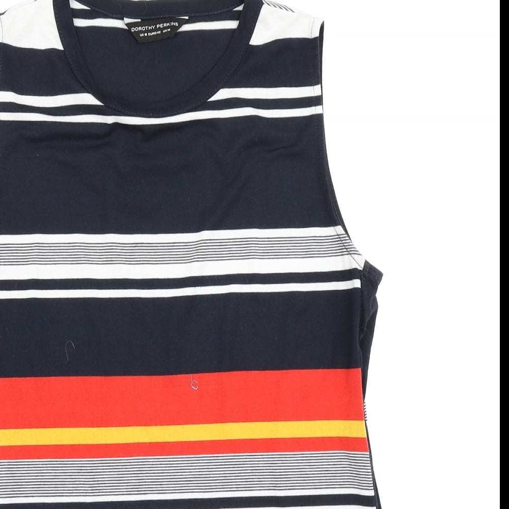 Dorothy Perkins Womens Blue Striped  Basic Tank Size 14