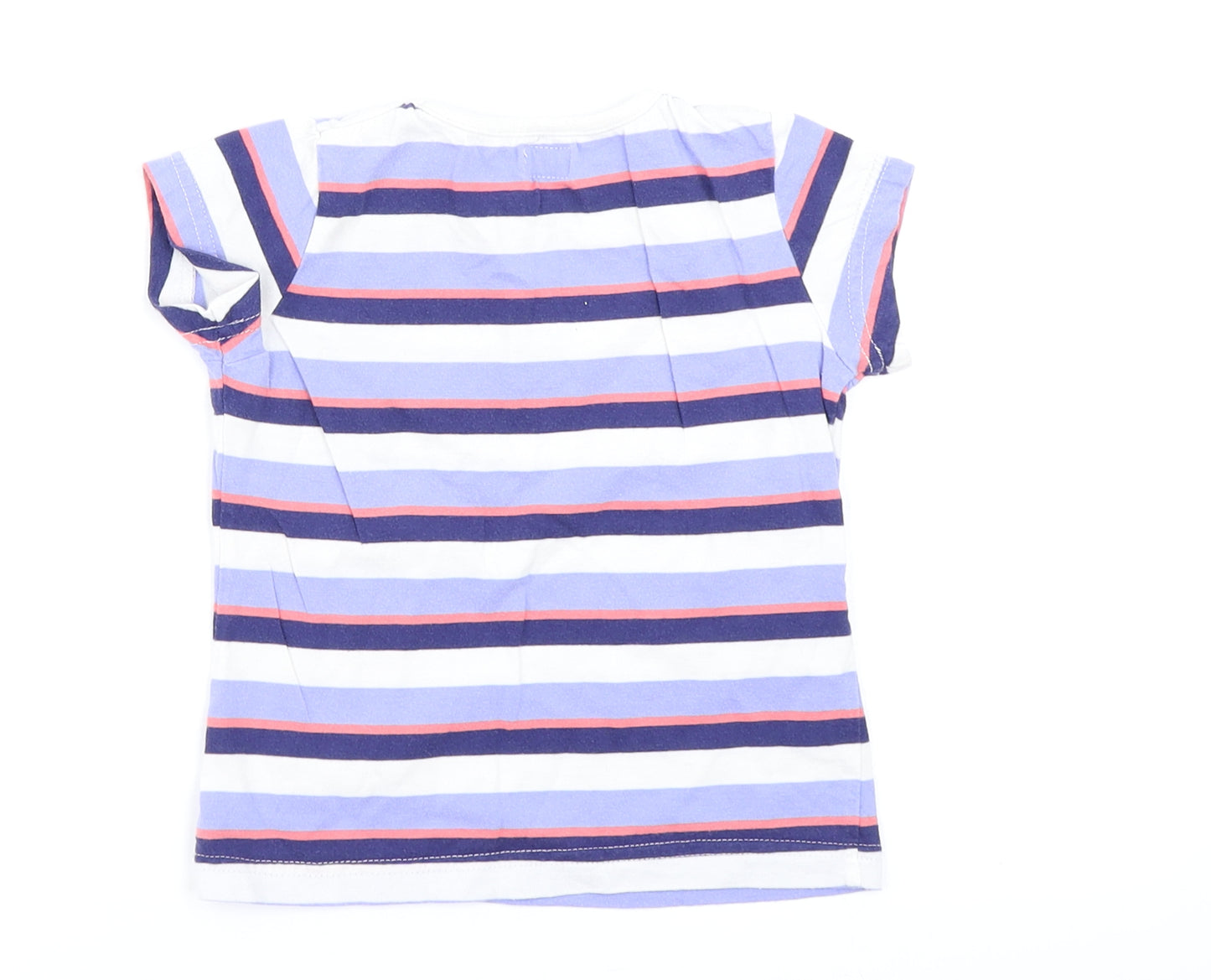 F&F Girls Blue Striped  Basic T-Shirt Size 3-4 Years