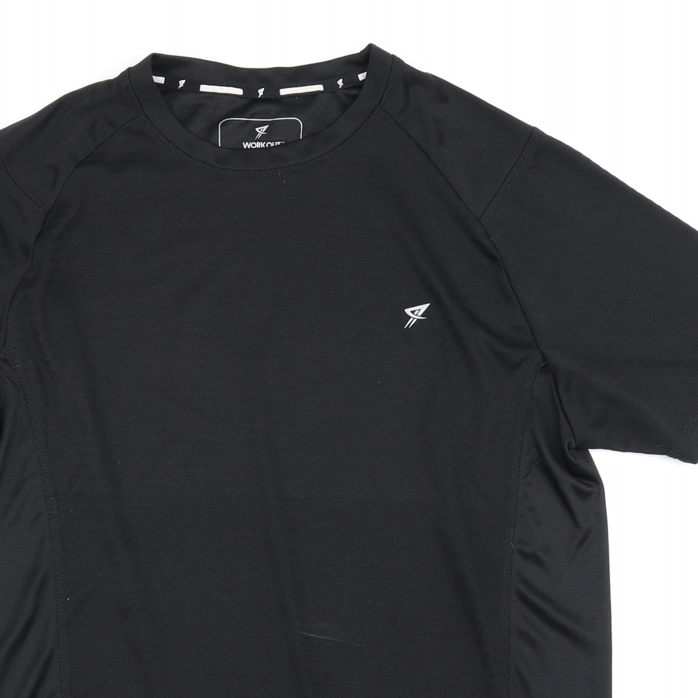 Workout Mens Black   Basic T-Shirt Size M