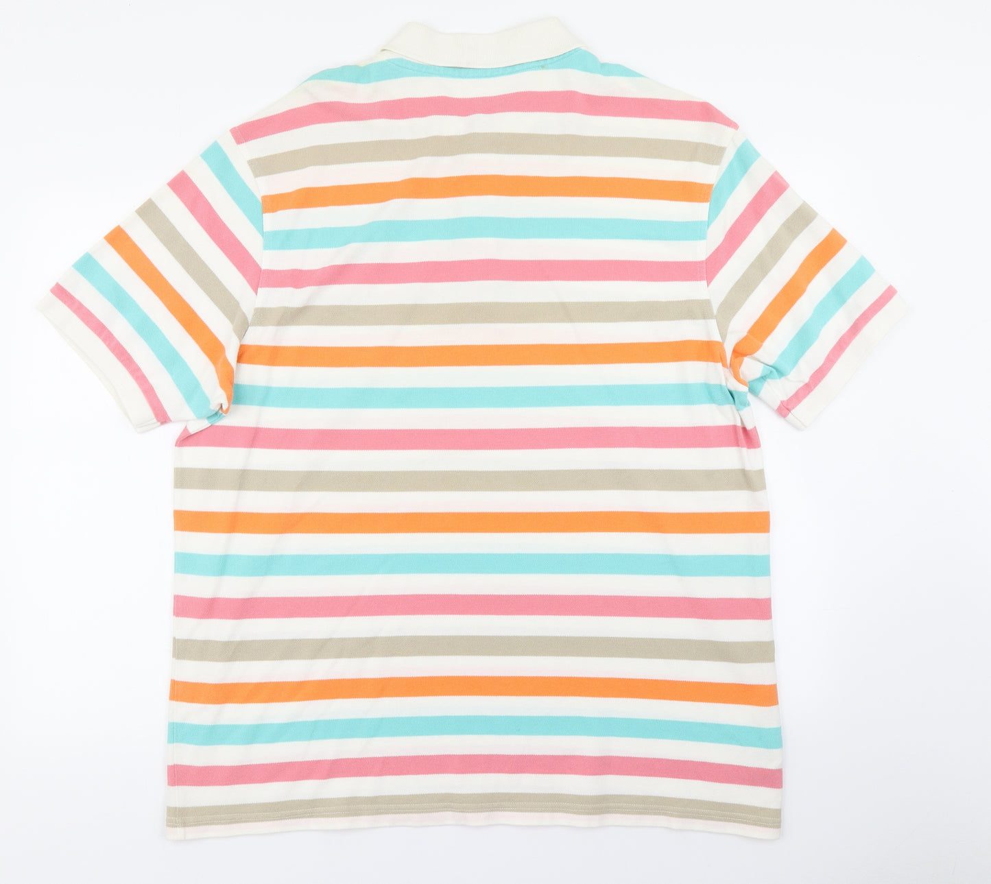 Fred Perry Mens Ivory Striped   Polo Size 2XL