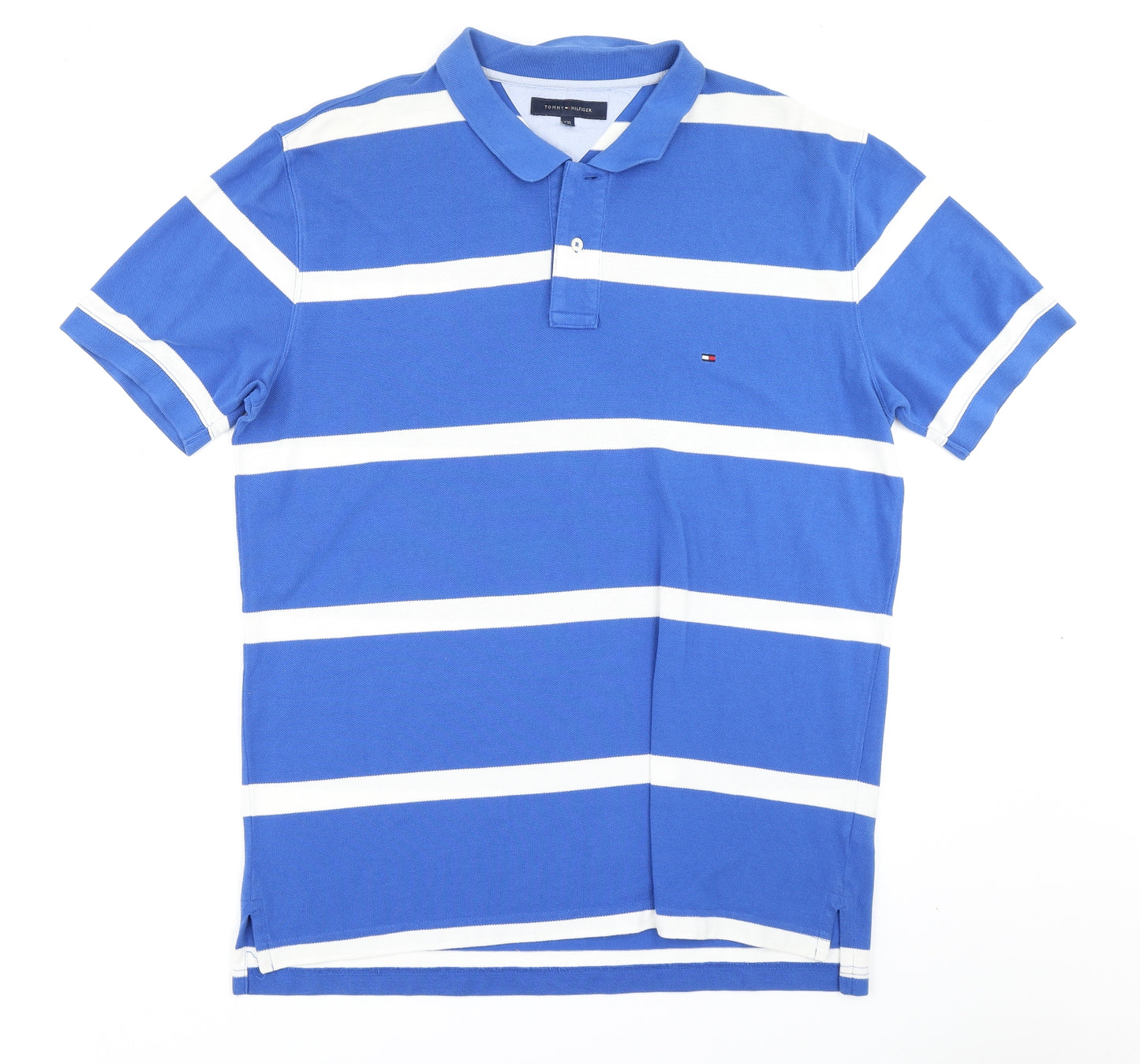Tommy Hilfiger Mens Blue Striped   Polo Size 2XL