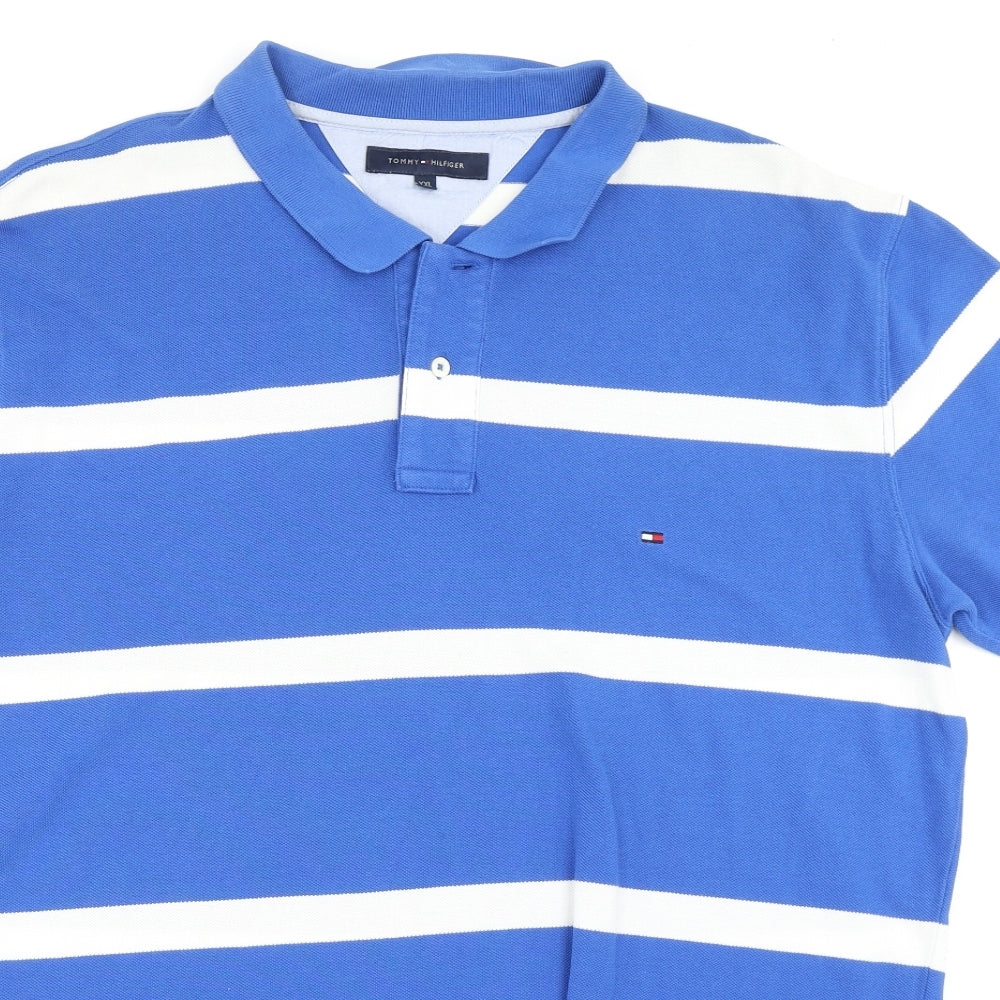 Tommy Hilfiger Mens Blue Striped   Polo Size 2XL