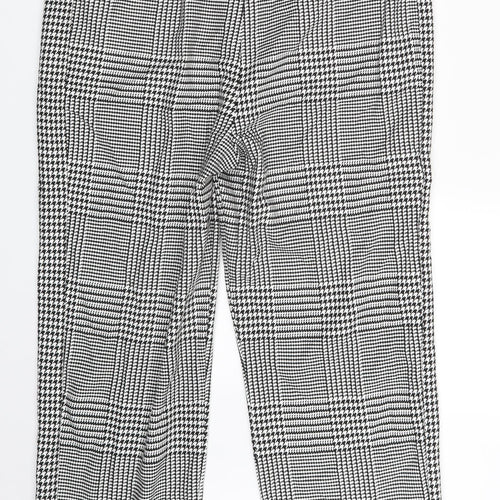 M&S Womens White Herringbone  Trousers  Size 14 L27 in