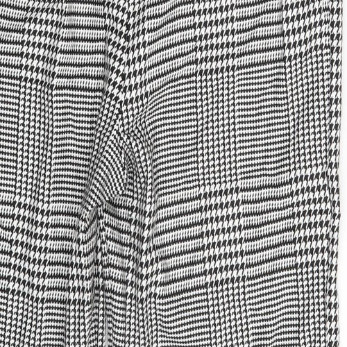 M&S Womens White Herringbone  Trousers  Size 14 L27 in