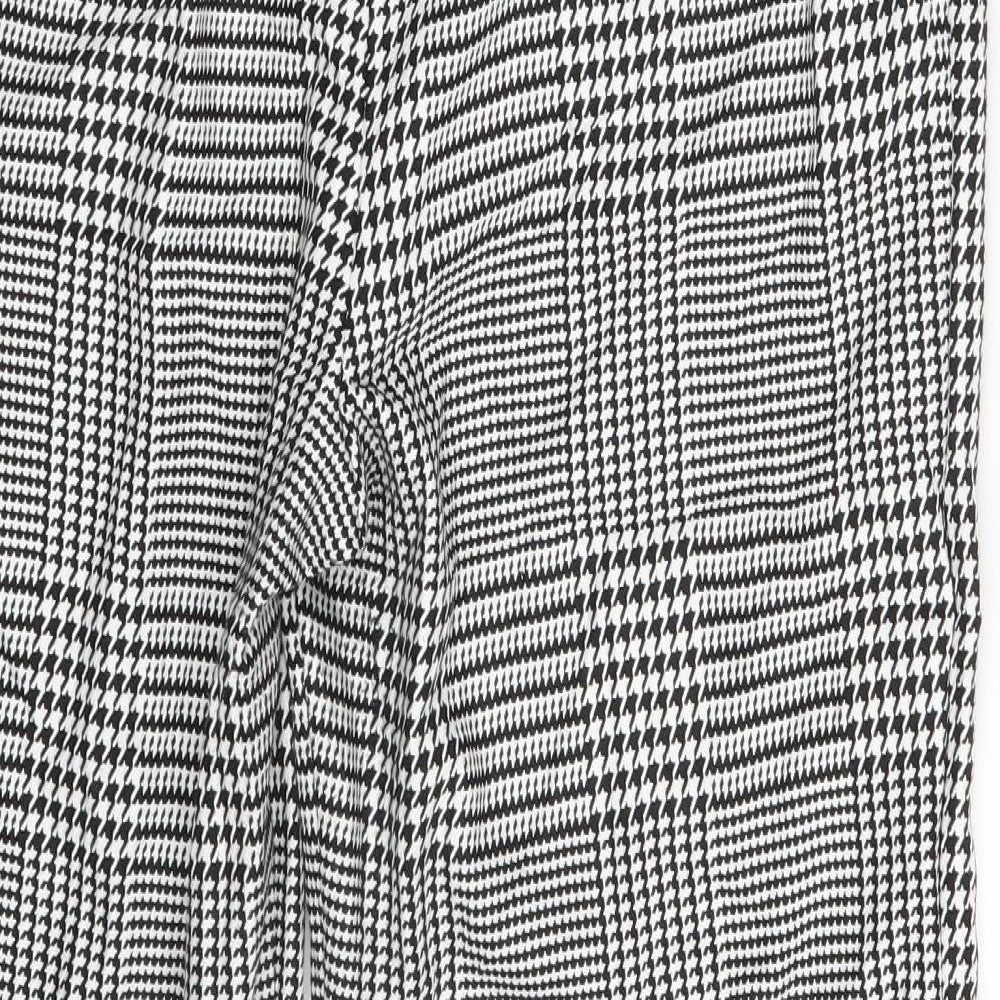 M&S Womens White Herringbone  Trousers  Size 14 L27 in